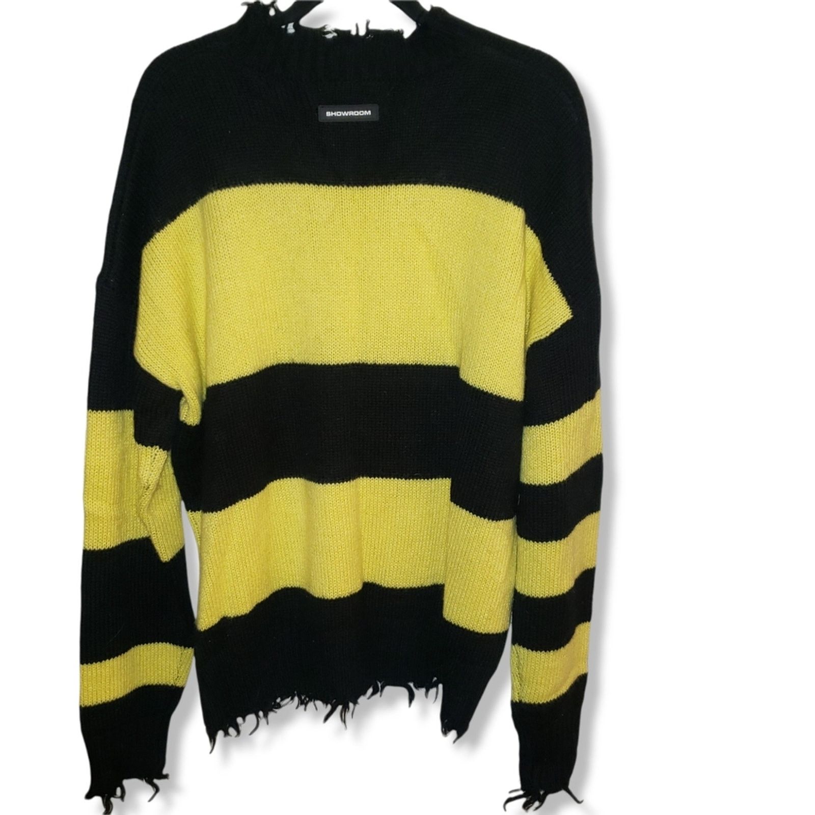 Other SHOW ROOM brand Woman's oversized sweater Yellow/black heart Size M / US 6-8 / IT 42-44 - 2 Thumbnail
