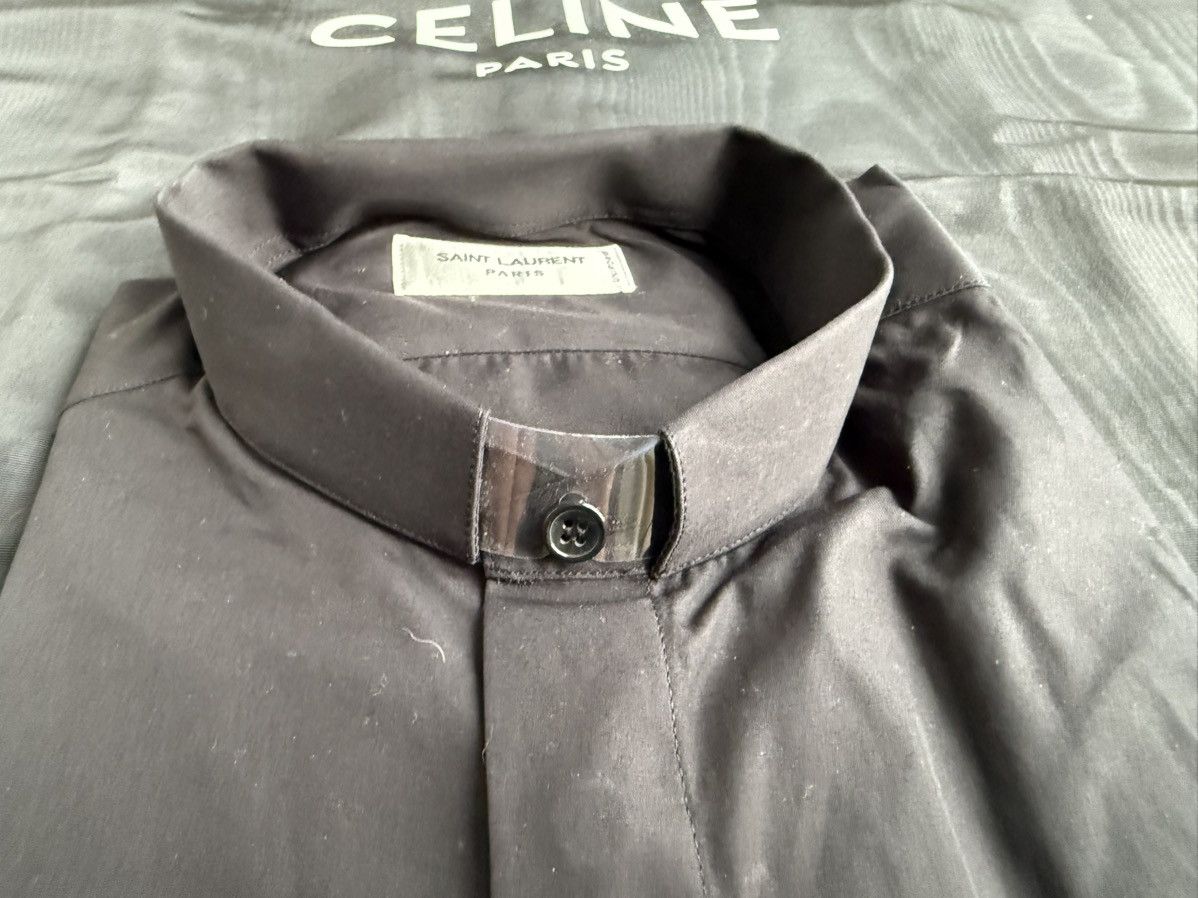 Saint Laurent Paris FW19 Saint Laurent black fixed collar shirt 38 grail Size 38R - 10 Thumbnail