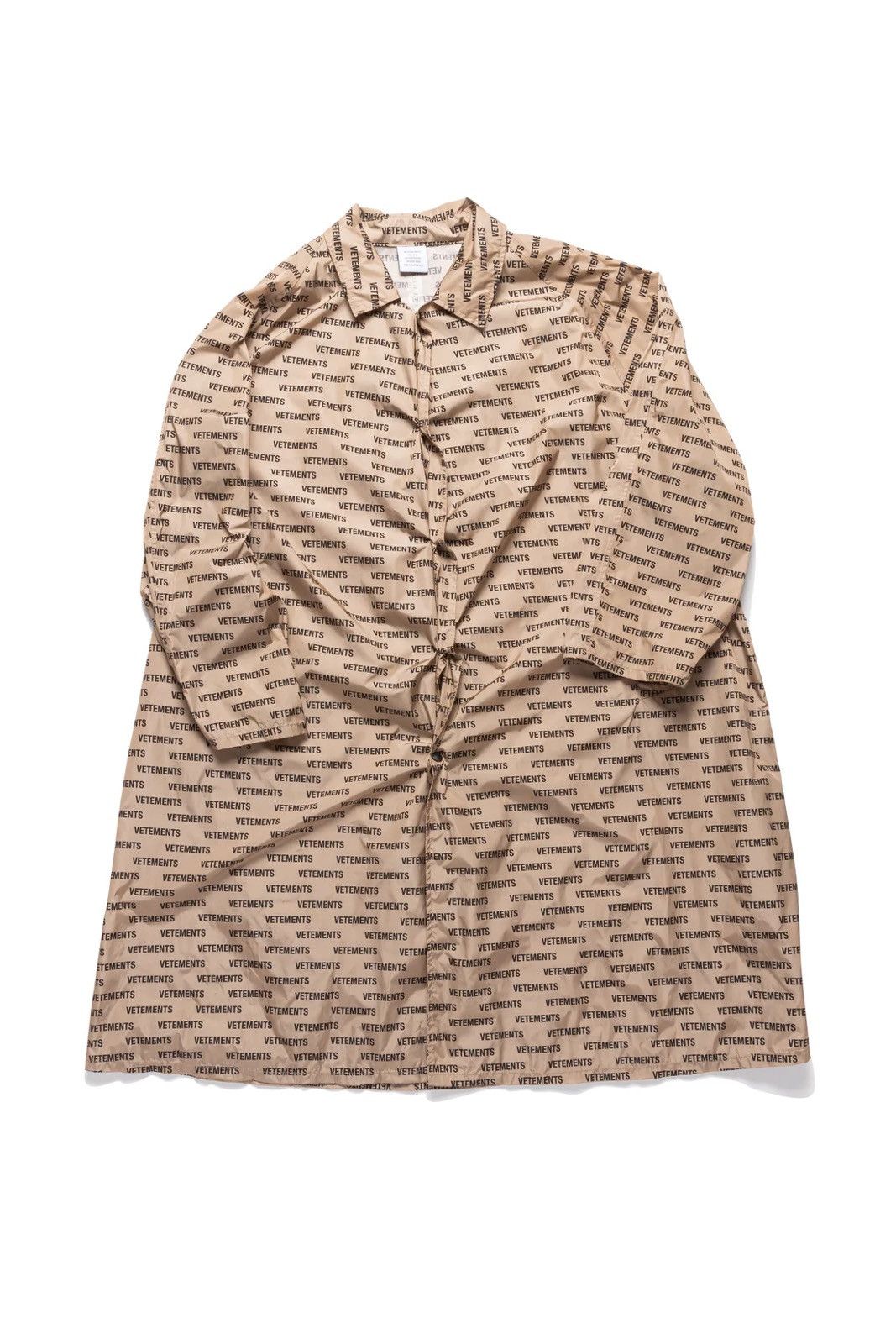 Vetements Vetements Monogram All-over Pattern Camel Nylon Raincoat