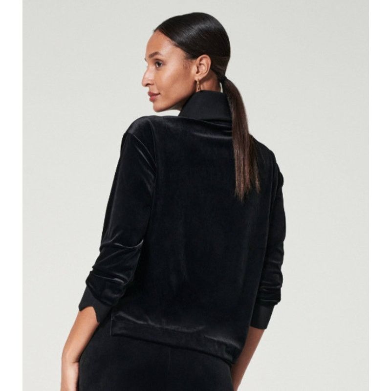 Spanx Plush Velvet Half Zip Top Relaxed Fit Ribbed collar & Cuff Size S / US 4 / IT 40 - 14 Thumbnail