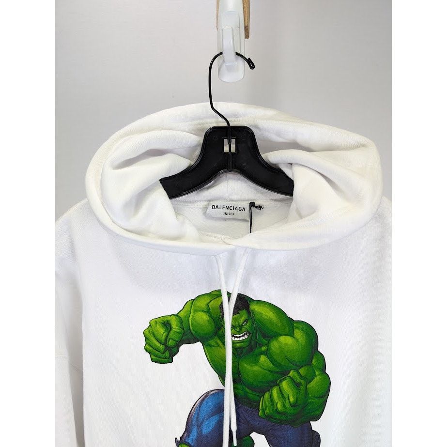 Balenciaga o1rshd1 Graphic-print Hoodie in White Size US S / EU 44-46 / 1 - 4 Thumbnail