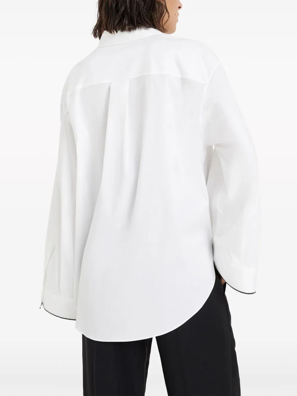 Brunello Cucinelli o1w1db10825 Blouse in White Size S / US 4 / IT 40 - 3 Thumbnail