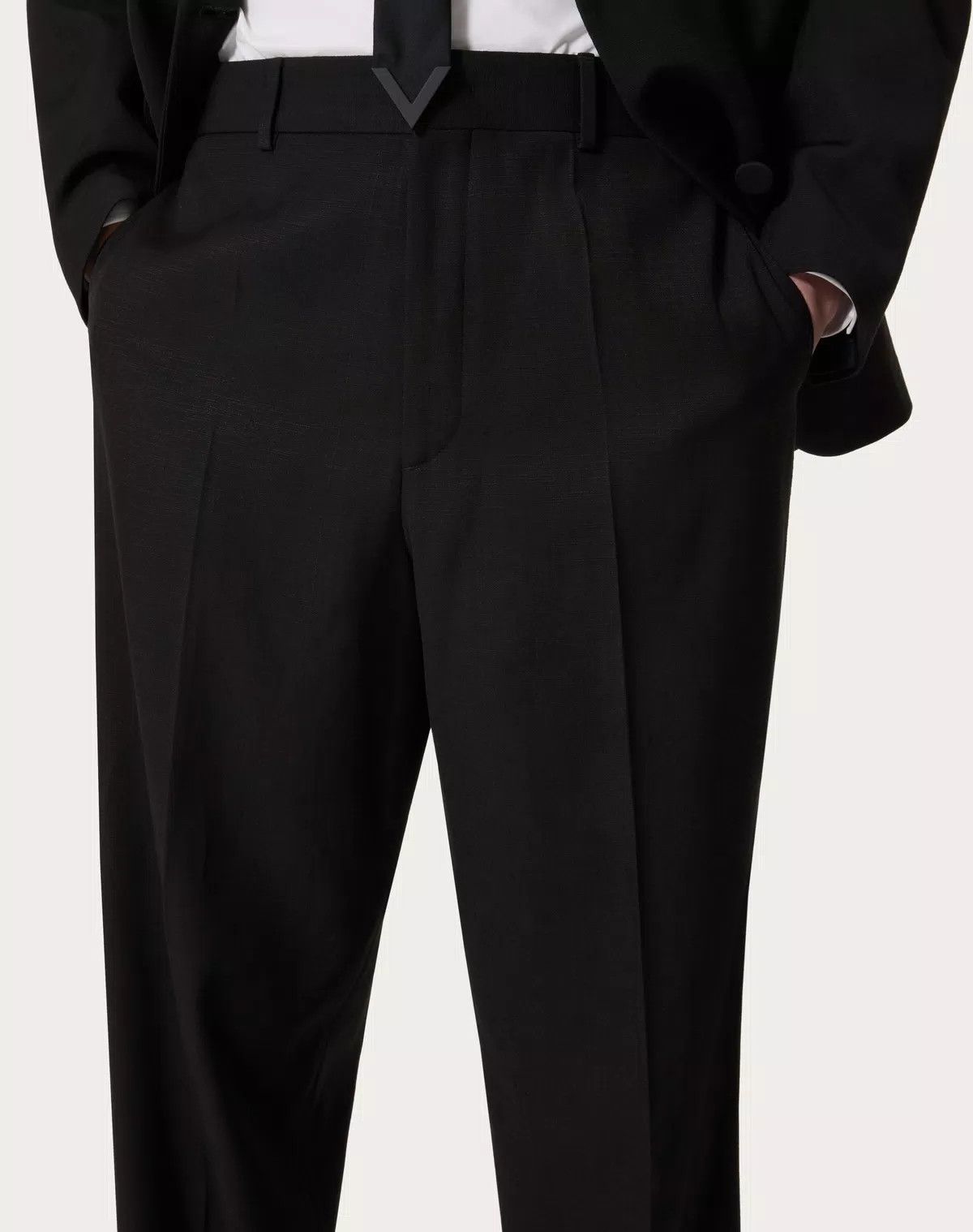 Valentino oc11z0725 Silk Shantung Trousers in Black Size US 34 / EU 50 - 7 Thumbnail