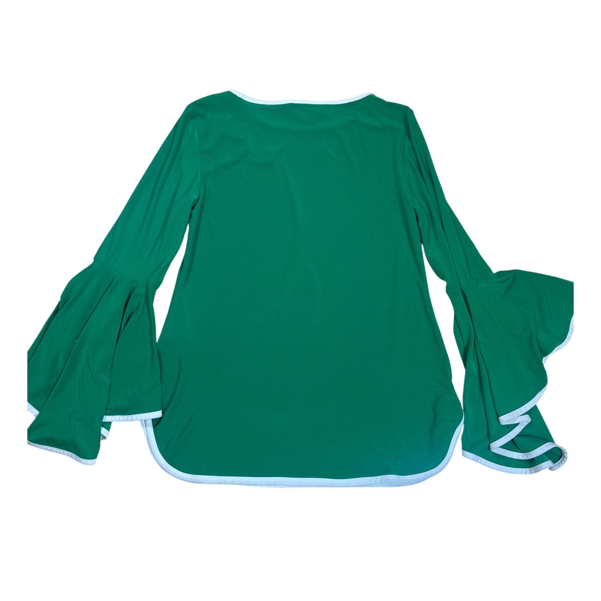Other Sam & Jess Contrast Trim Bell Sleeve Blouse Green Size XS Size XS / US 0-2 / IT 36-38 - 3 Thumbnail