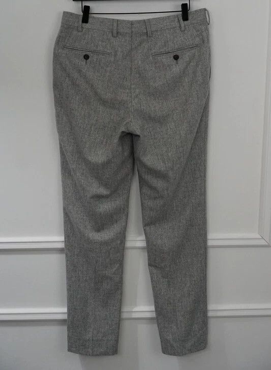 Suitsupply Men Suitsupply Soho Turn - Up Trousers Flannel Grey UK/US38 Size 38R - 2 Thumbnail