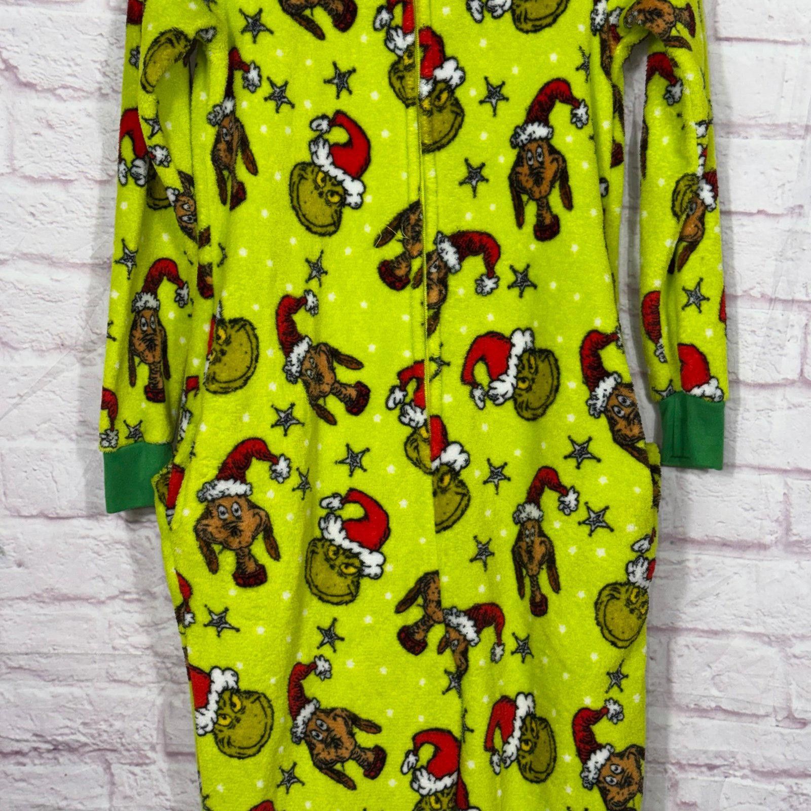 Other The Grinch Pajamas One Piece Drop Seat Back Flap Size Small Size ONE SIZE - 4 Thumbnail