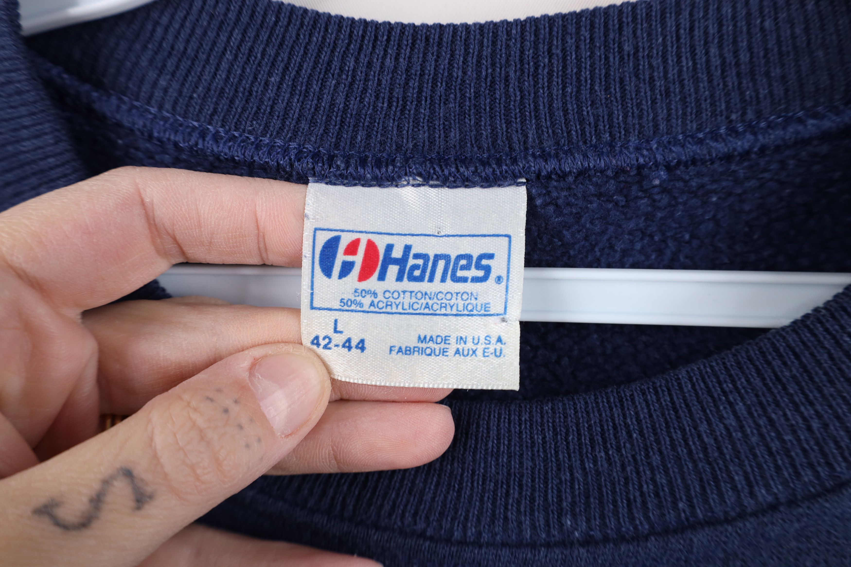 Vintage Vintage 80s Spell Snow Country Skiing Sweatshirt Blue USA Size L / US 10 / IT 46 - 9 Thumbnail