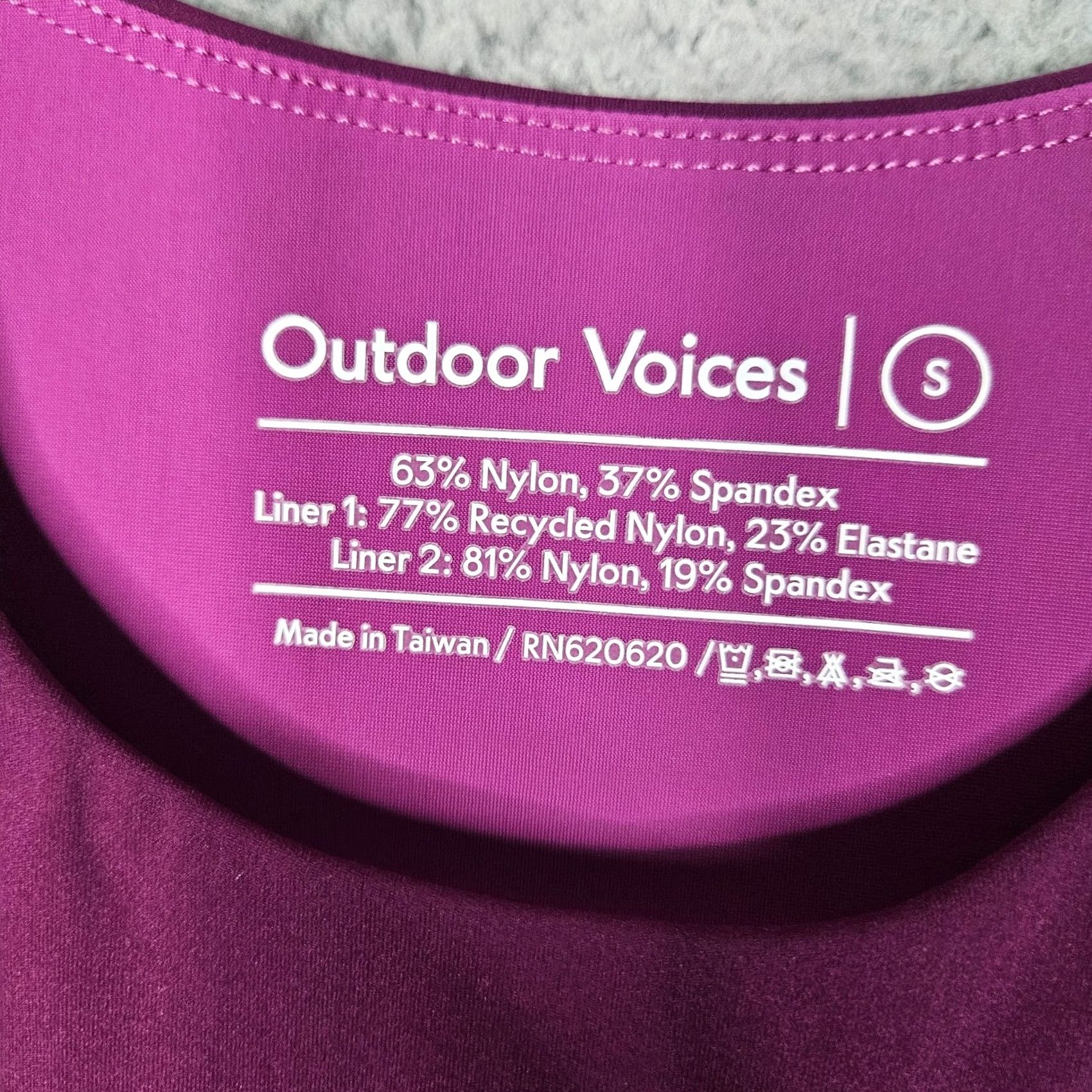Outdoor Voices Outdoor Voices Women's Round Neck Cropped Tank Top S Purple Cotton Nylon Spandex Blended Fabric Casual Sports Shirt Size S / US 4 / IT 40 - 7 Thumbnail