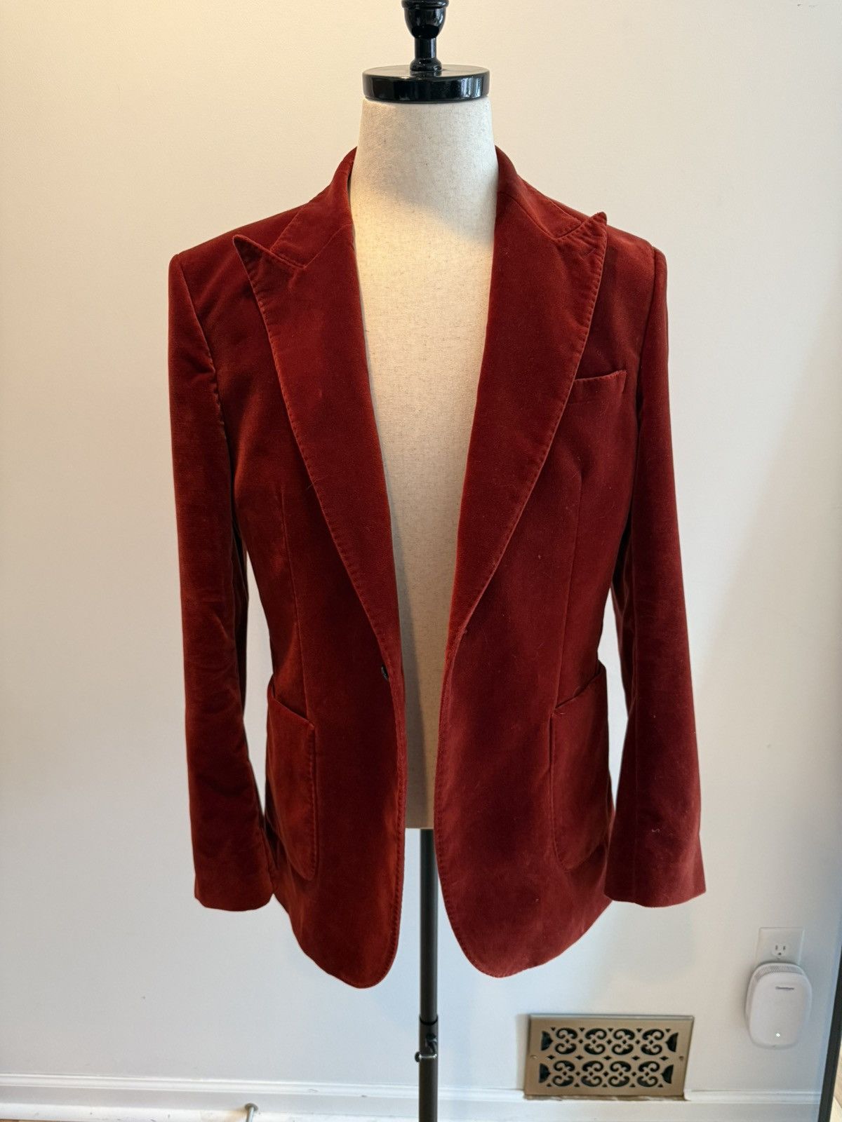 Reiss Reiss Velvet Burgundy Formal Jacket Blaser Size 40R - 1 Thumbnail