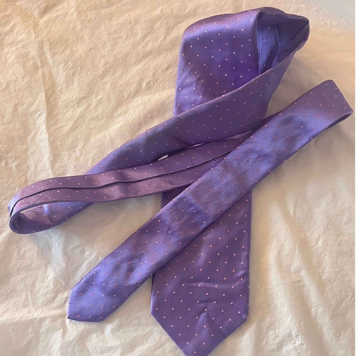 Thomas Pink Thomas Pink Neck Tie - 100% Silk - Purple polkadot Size ONE SIZE - 5 Thumbnail