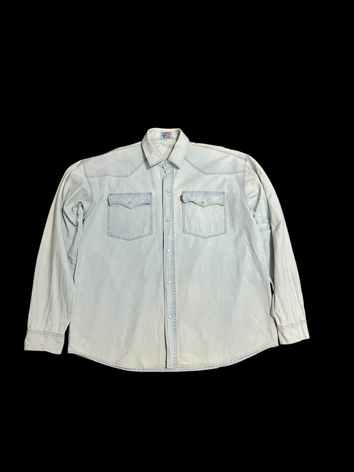 Levi's × Vintage Levis Vintage Western Stone Wash Button ups Size US XL / EU 56 / 4 - 1 Thumbnail