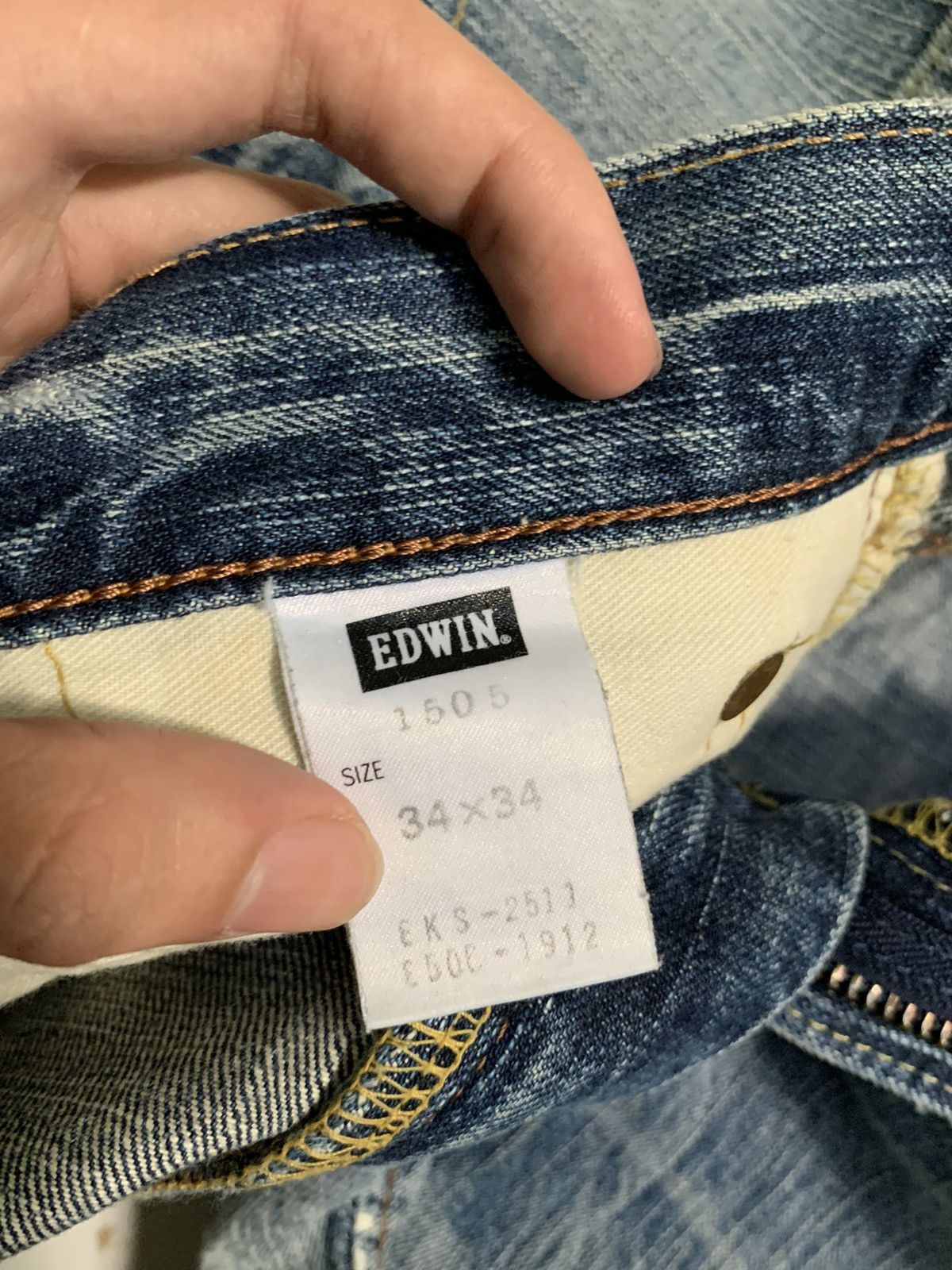 Japanese Brand VINTAGE EDWIN 505Z SELVEDGE RUSTY JAPANESE DISTRESSED DENIM Size US 35 - 23 Thumbnail