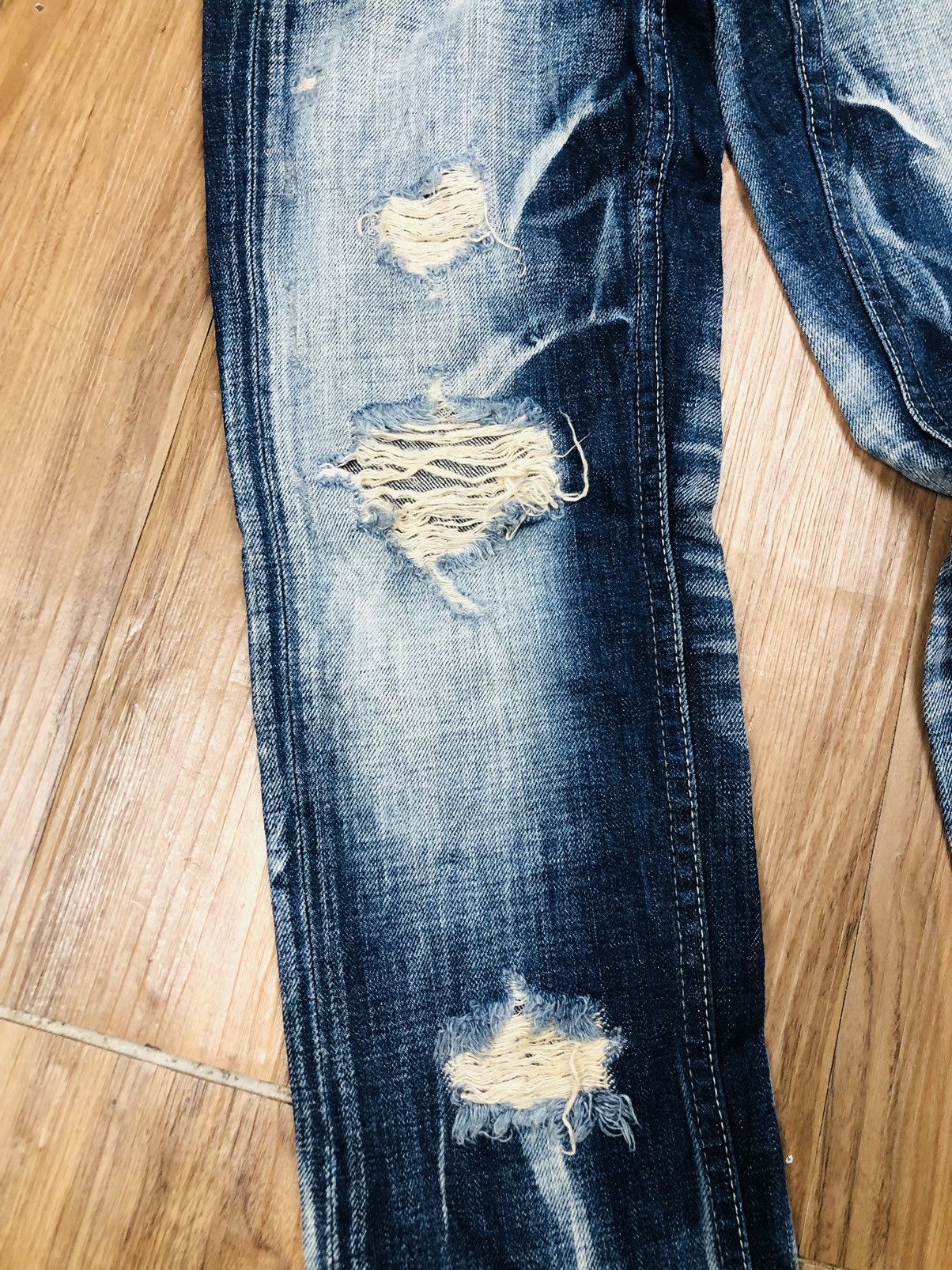 If Six Was Nine Varosh Designer Ripped Jeans with Ankle Zips (40) Size 42" / US 20 - 5 Thumbnail