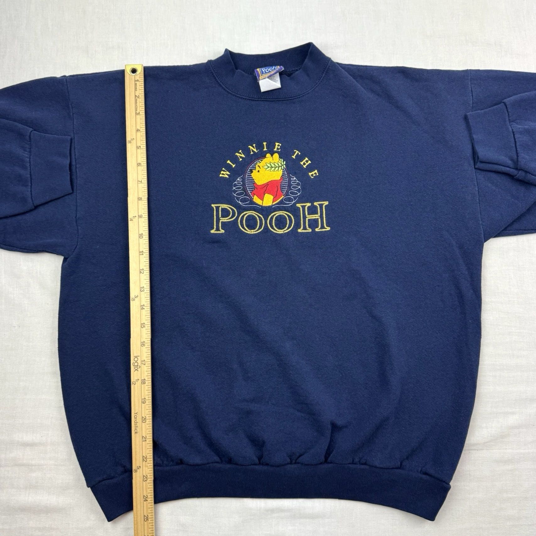 Disney VINTAGE Winnie the Pooh Sweatshirt Women XL Blue Embroidered Disney World 90s Pullover Crew Neck Mens Womens Size XL / US 12-14 / IT 48-50 - 7 Thumbnail