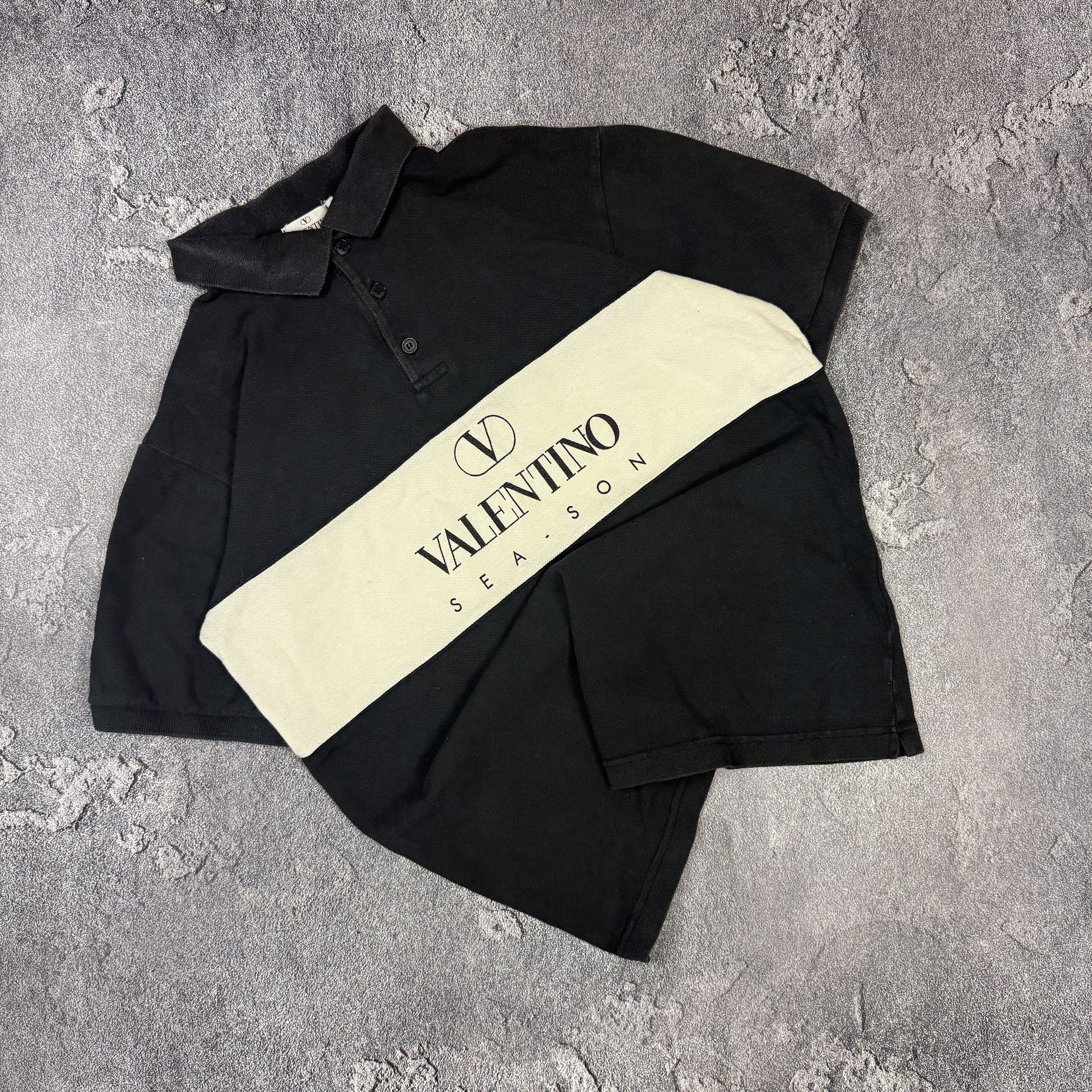 Valentino Vintage Valentino Sea Son Polo Shirt Tee White Balck Size US L / EU 52-54 / 3 - 1 Thumbnail