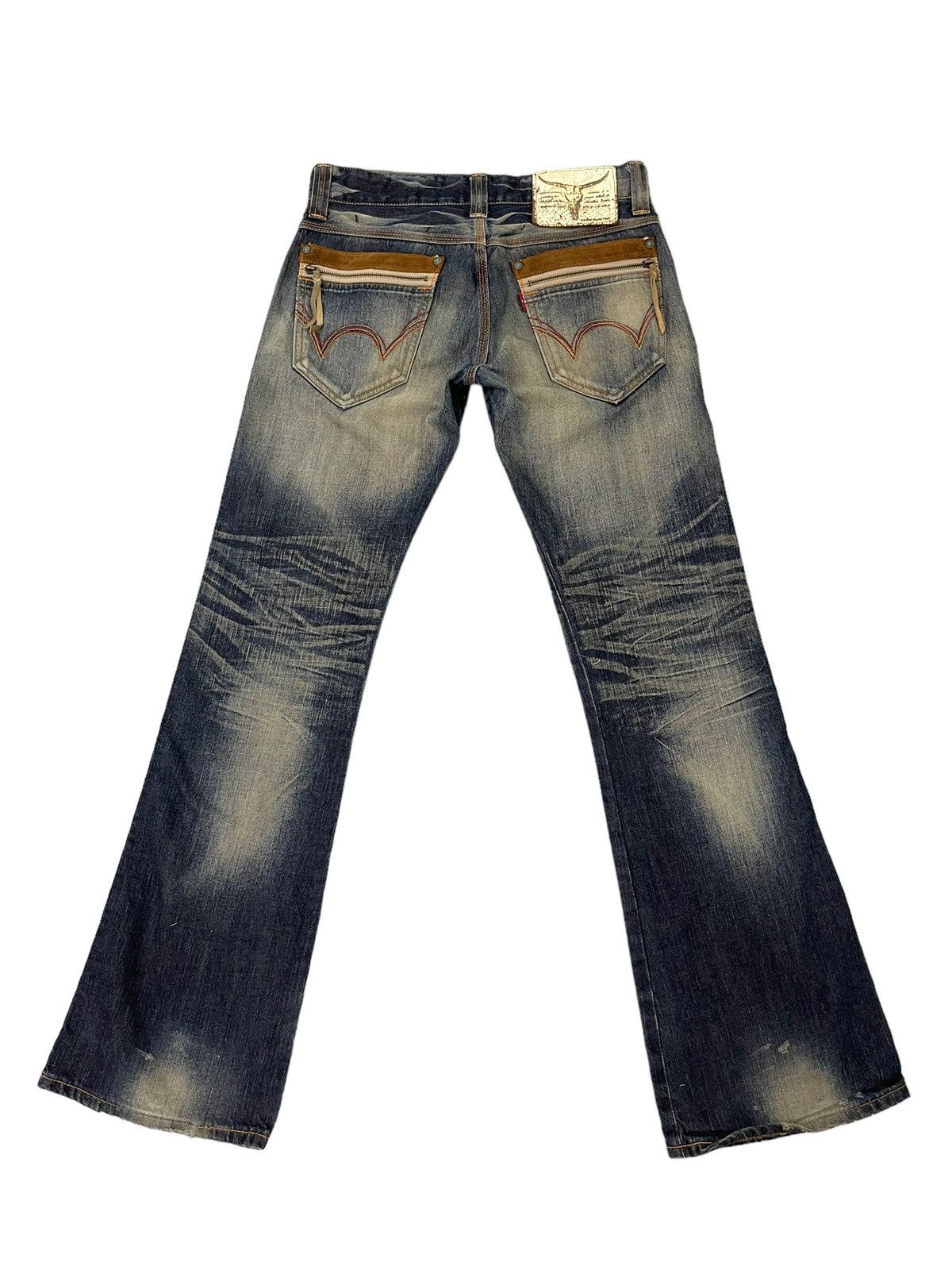 Edwin Flare Jeans Edwin Japan Mud Wash Distress Boot Cut 7🟦8 Size US 32 / EU 48 - 11 Thumbnail