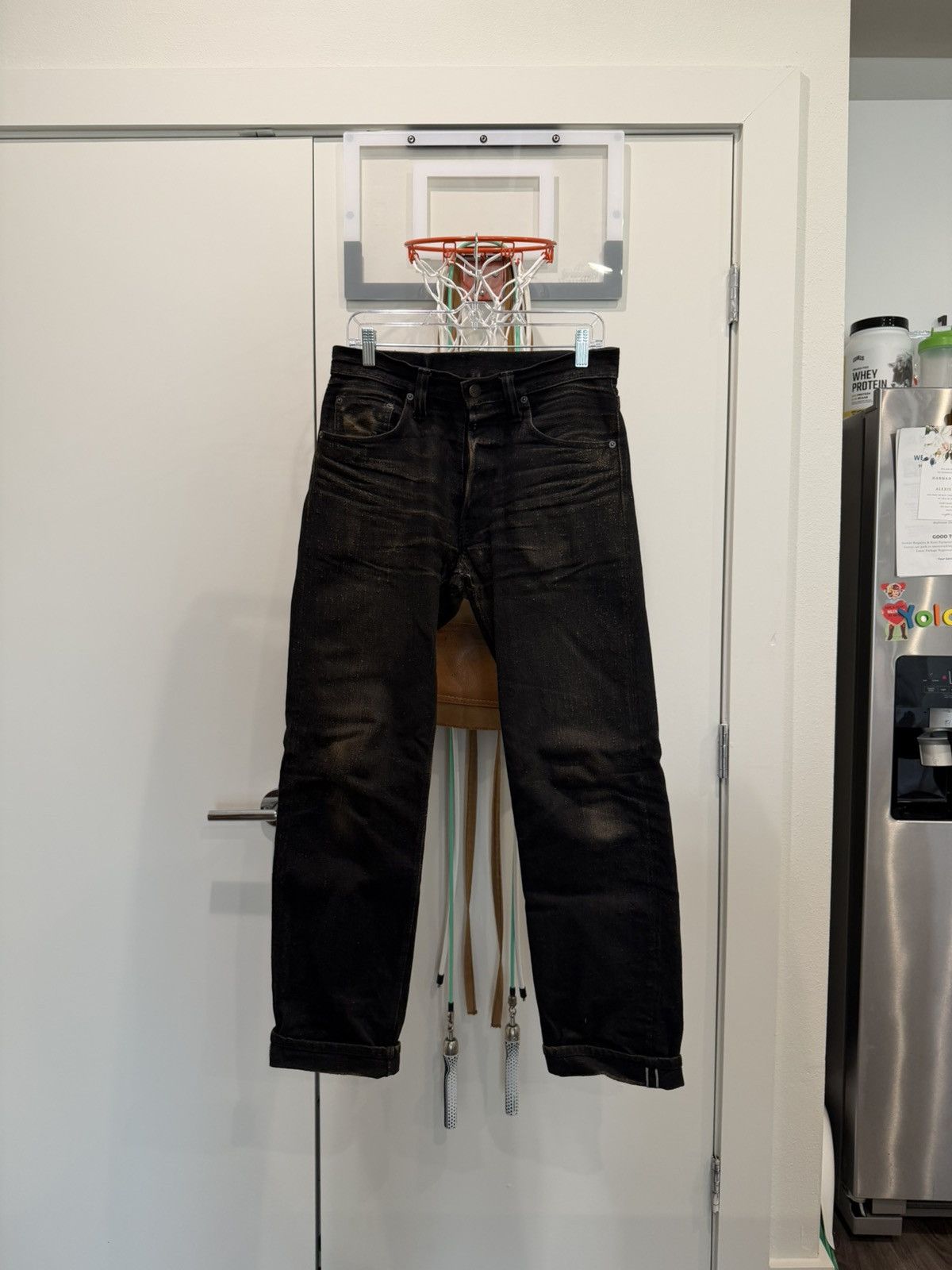 Pure Blue Japan Tea Core Dyed Black Selvedge Jeans - TCD-003-BK Size US 30 / EU 46 - 1 Thumbnail