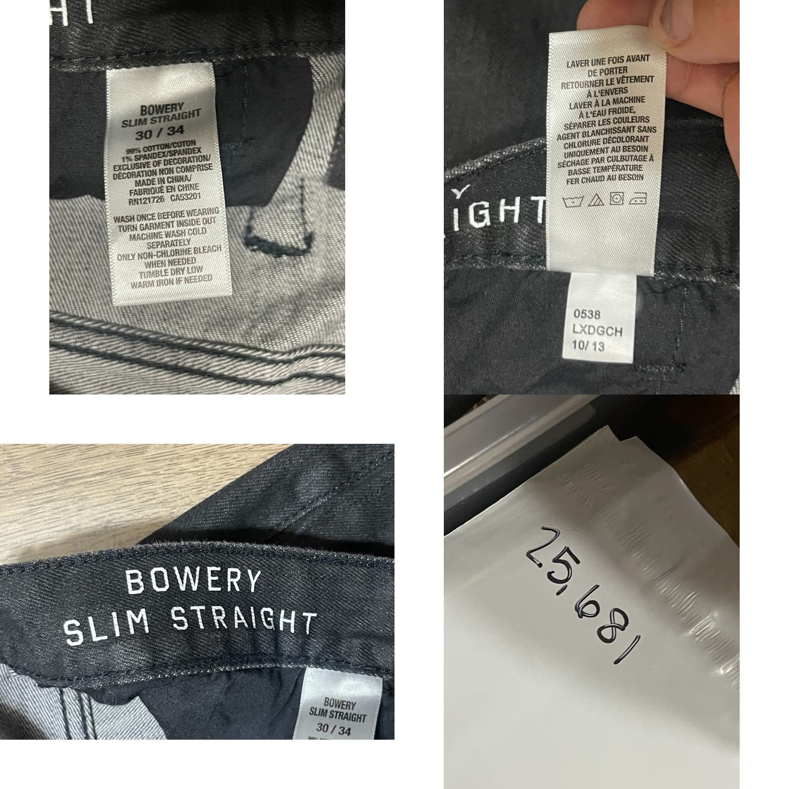 Aeropostale AeroPostale Jeans Men 30/34 Black Denim Bowery Slim Straight Jeans Slim Regular Inseam 34 Mens Size US 30 / EU 46 - 8 Thumbnail