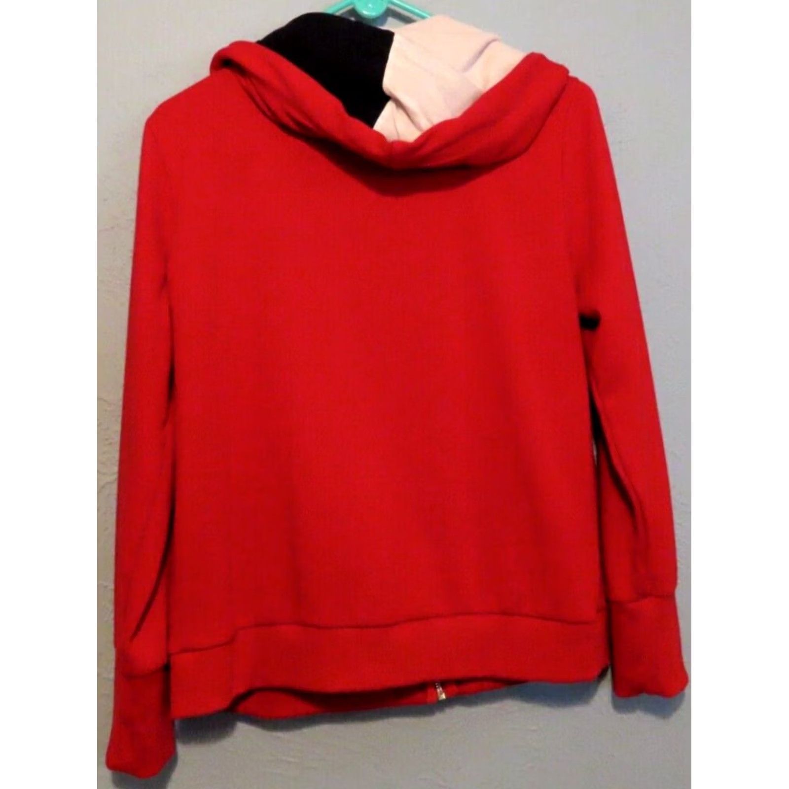 Tommy Hilfiger Tommy Hilfiger Full Zip Hoodie Mens Large Red Cotton Blend Knit Logo Pocket Hooded Size US L / EU 52-54 / 3 - 5 Thumbnail