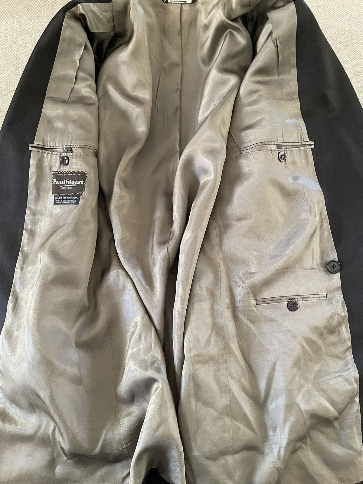 Paul Stuart Double Breasted Peak Lapel Tuxedo Jacket Size 42L - 6 Thumbnail