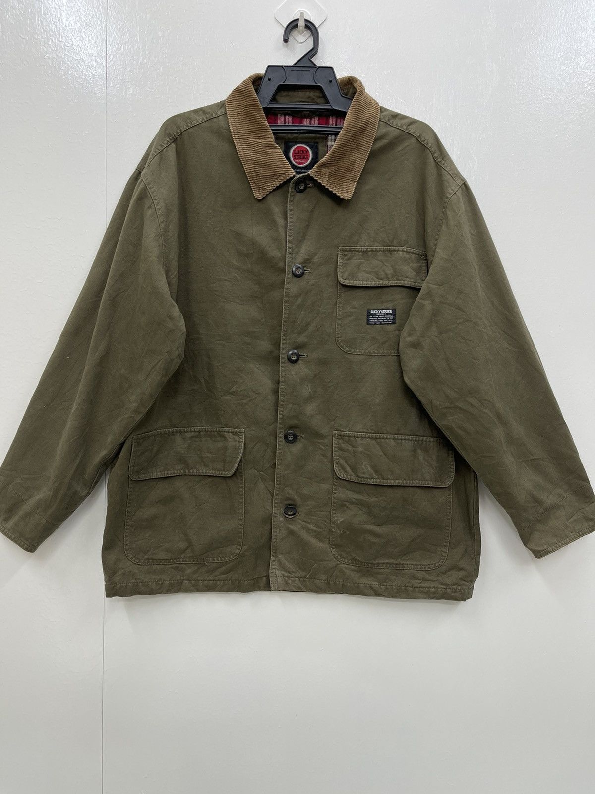 Lucky Strike Vintage 90s Chore Jacket Canvas Green