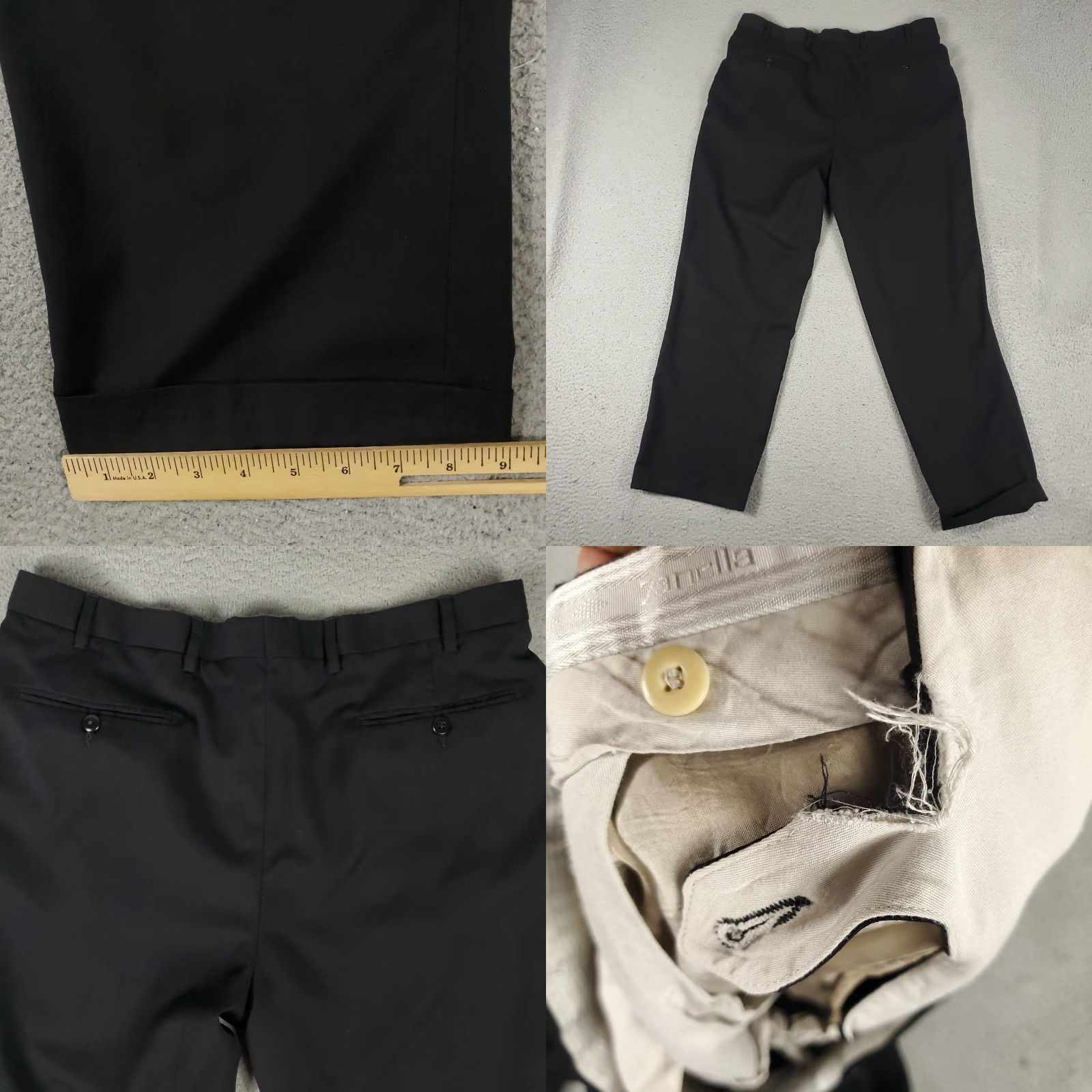 Zanella Zanella Pants Mens 36x28 Black Bennett Wool Pleated Dress Slacks Trousers Chino* Size US 36 / EU 52 - 8 Thumbnail