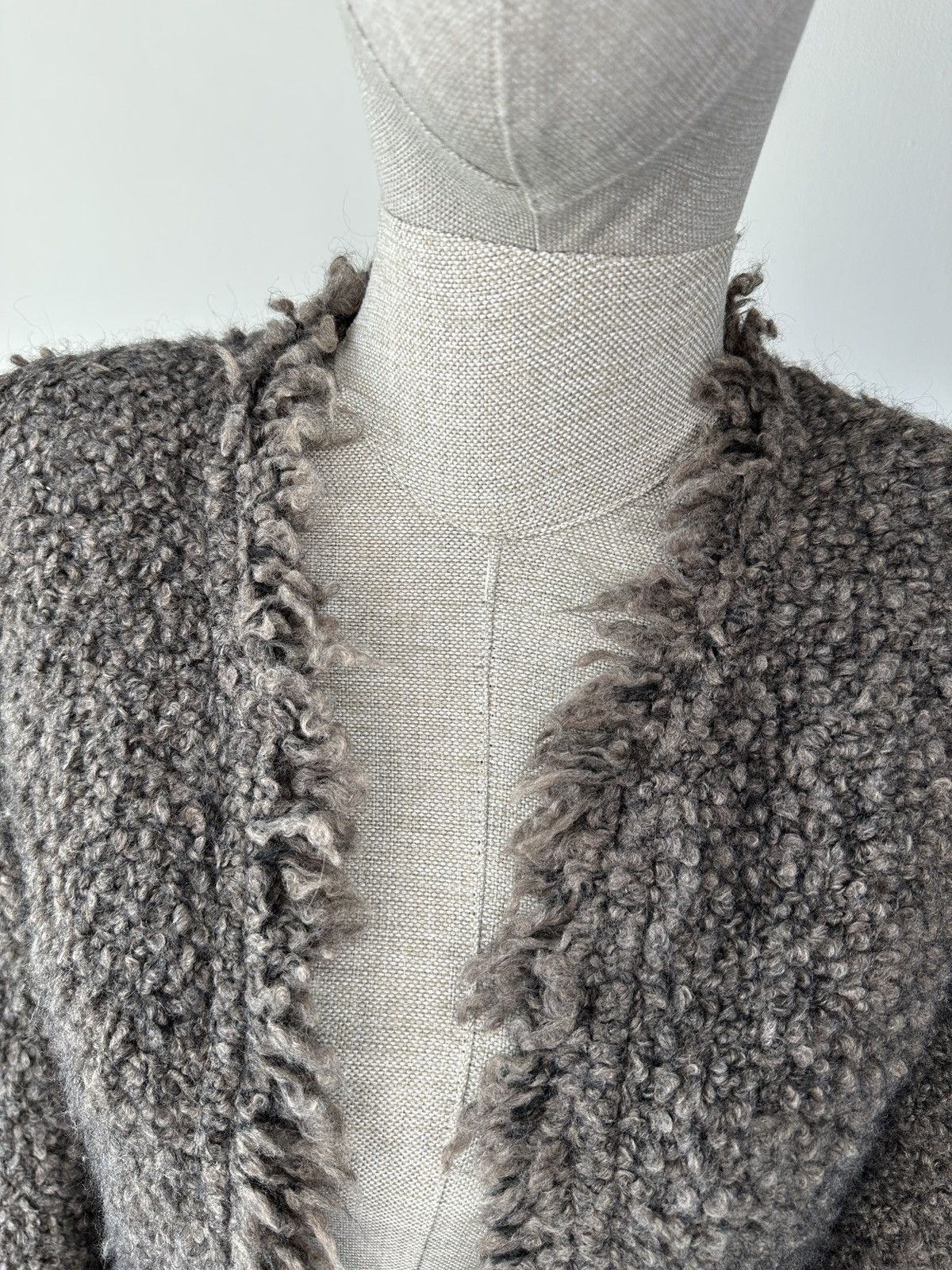 Iro IRO Coffey Jacket Mohair Fringe Trim Shaggy Open Front Boho Size S / US 4 / IT 40 - 8 Thumbnail