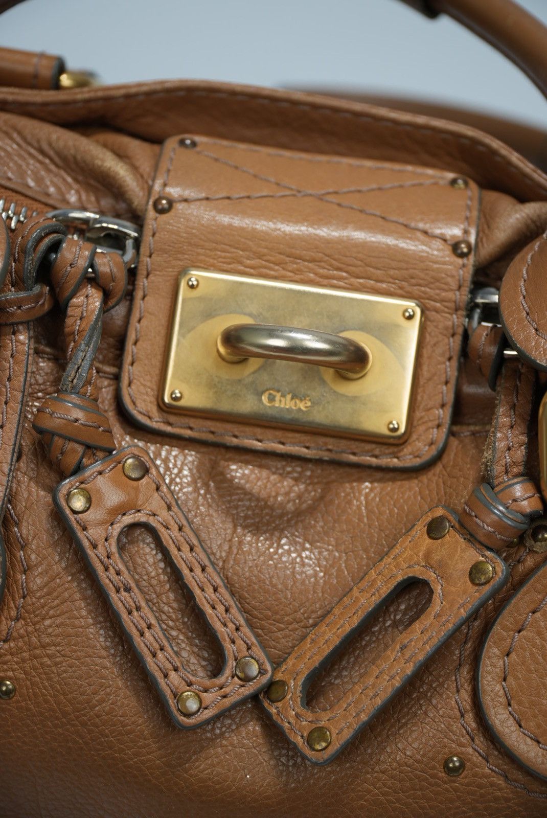 Chloe Chloe Paddington Shoulder Bag Leather Brown Gold Size ONE SIZE - 10 Thumbnail