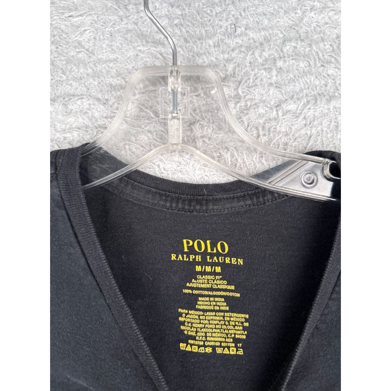 Ralph Lauren Polo Ralph Lauren Shirt Men Medium Black 100% Cotton Pony Crew Neck Short Sleeve Size US M / EU 48-50 / 2 - 6 Thumbnail