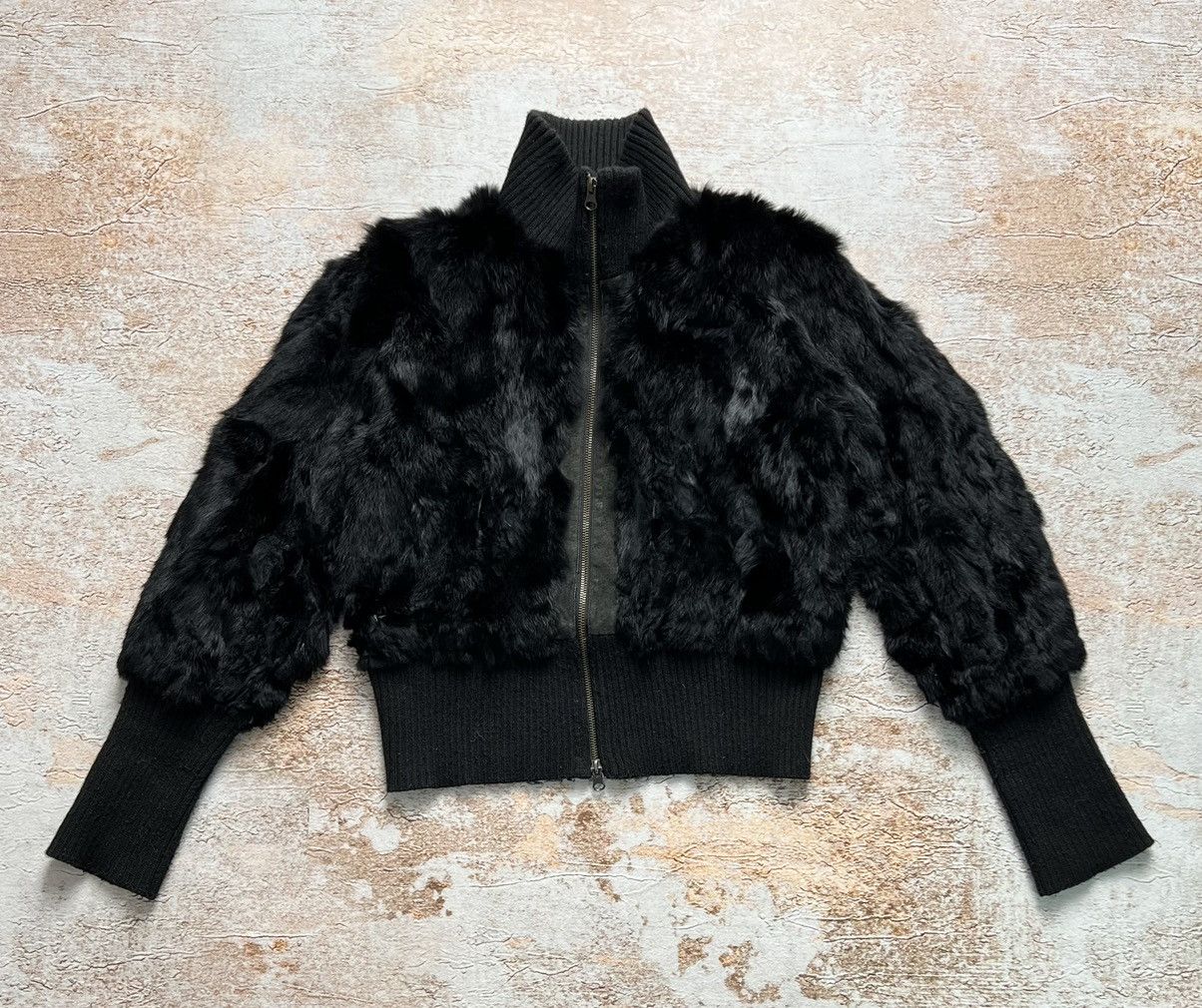 image of Avant Garde x Mink Fur Coat Vintage Terranova Real Fur Cropped Bomber Jacket in Black, Women's (Siz