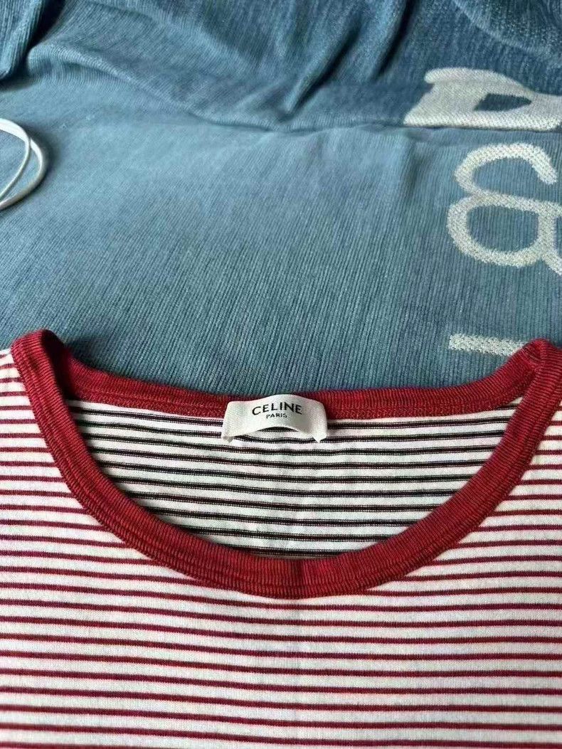 Celine Celine Paris Striped Short Sleeve Top Size US S / EU 44-46 / 1 - 2 Thumbnail