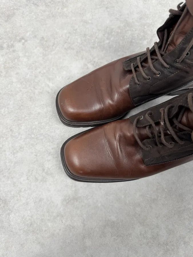 Prada FW1999 Prada Brown Leather High Ankle Military Boots Size US 7 / EU 40 - 4 Thumbnail