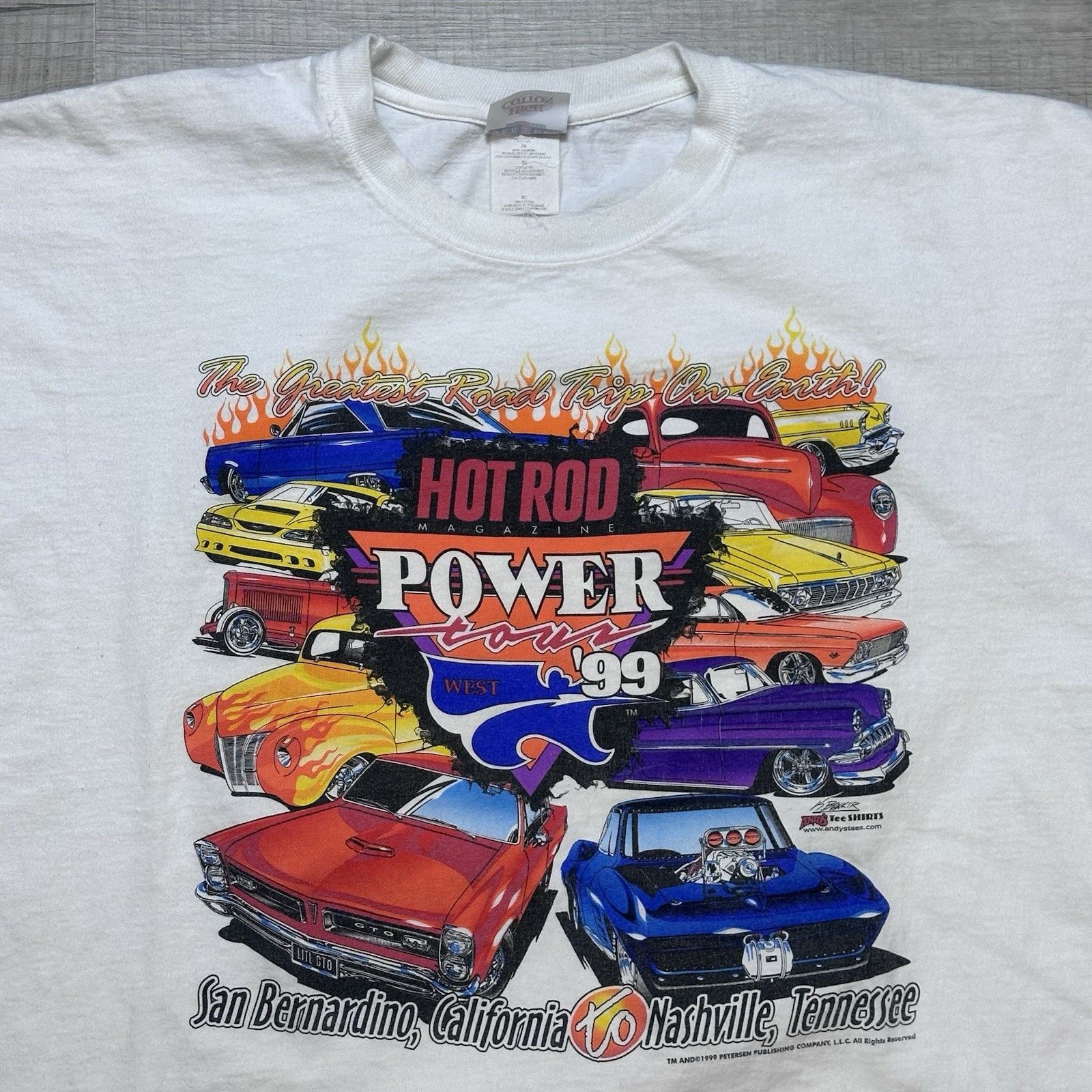 Vintage Vintage 90s Hot Rod Power Tour '99 Graphic T-Shirt Mens XL Size US XL / EU 56 / 4 - 5 Thumbnail