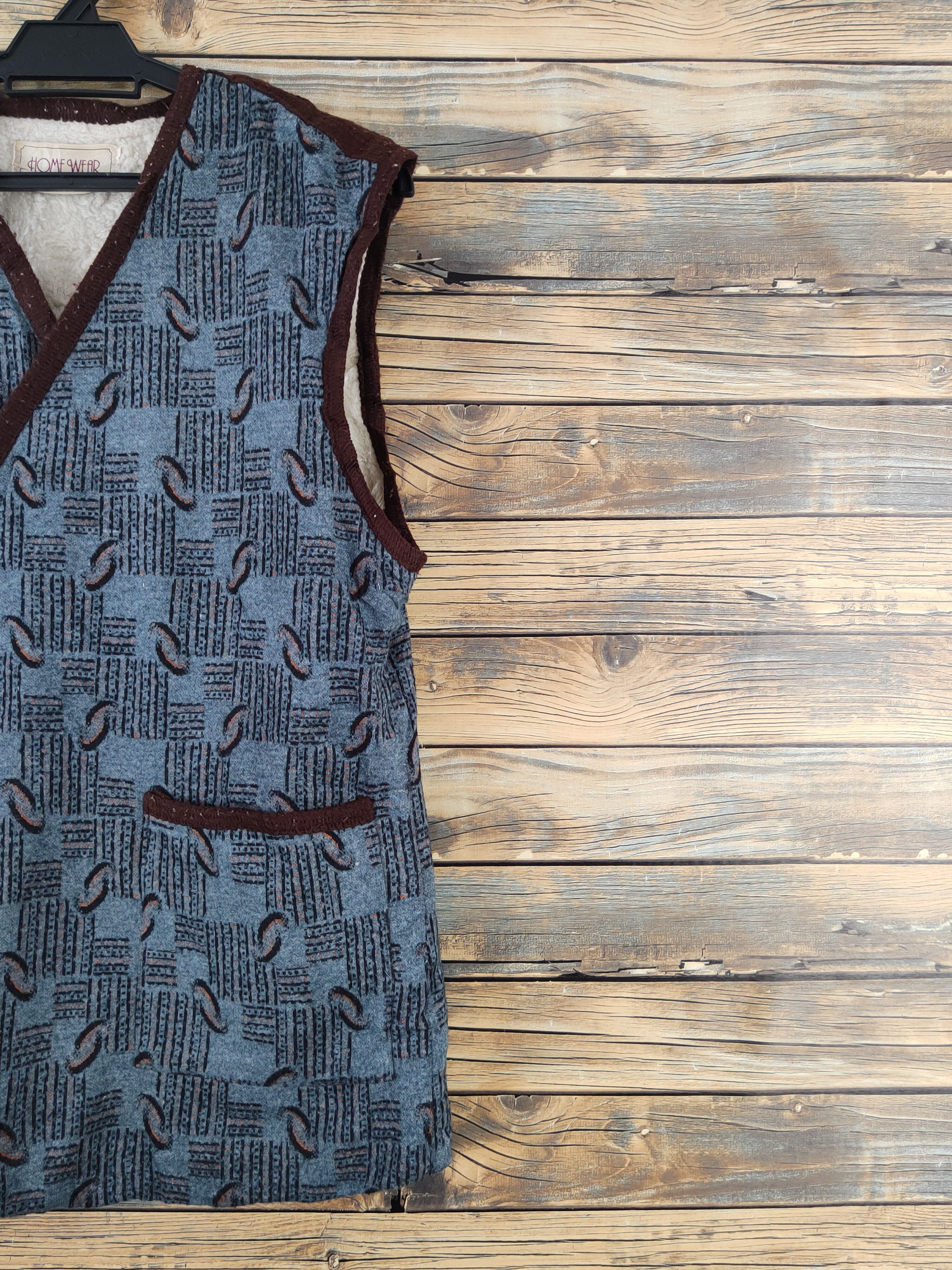 Japanese Brand × Vintage Retro Vintage Design by Home Wear Blue Kimono Vests Size M / US 6-8 / IT 42-44 - 6 Thumbnail