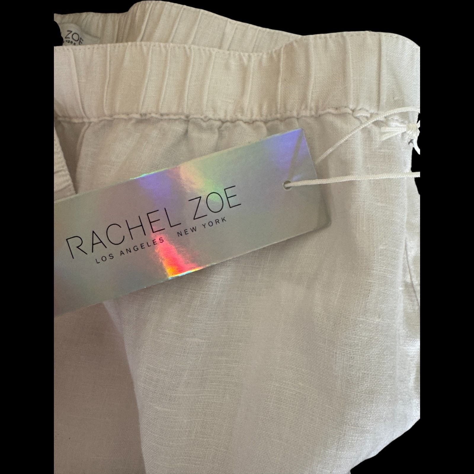 Rachel Zoe Rachel Zoe Linen Pants M White Tassel Wide Leg 100% Linen Size 26" / US 2 / IT 38 - 14 Thumbnail