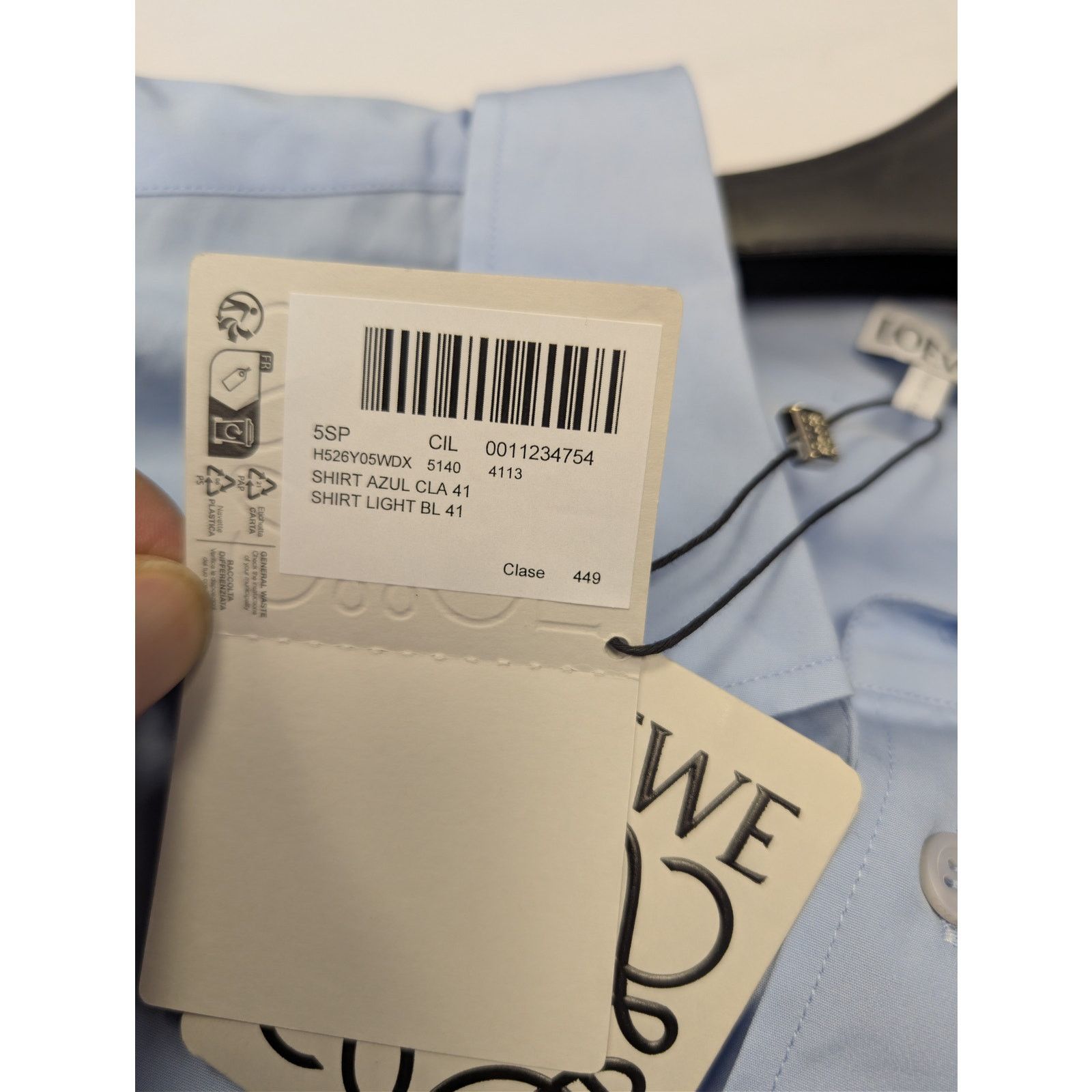 Loewe o1rshd1 Anagram Debossed Shirt in Light Blue Size US M / EU 48-50 / 2 - 20 Thumbnail