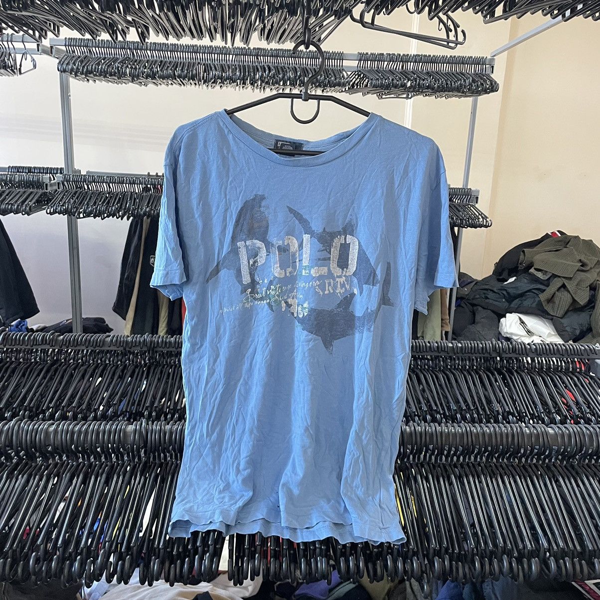 Polo Ralph Lauren × Vintage Vintage 90s Polo Ralph Lauren Dolphins ocean sea Tee Shirt Size US S / EU 44-46 / 1 - 1 Thumbnail