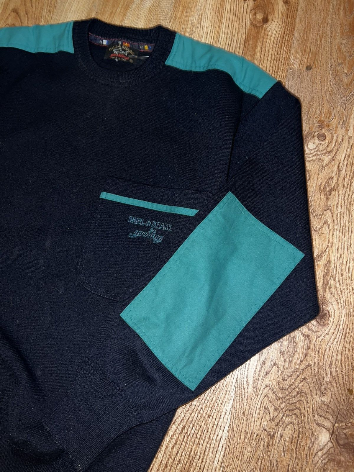 Paul & Shark × Vintage Vintage Paul & Shark Bretagne Pure Wool Sweater V-Neck 90’s Size US M / EU 48-50 / 2 - 5 Thumbnail