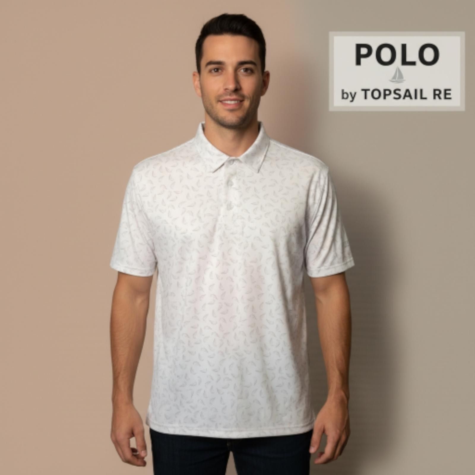 Other Men's White Polo Shirt with Subtle Pattern by TOPSAIL RE Size US XL / EU 56 / 4 - 1 Thumbnail