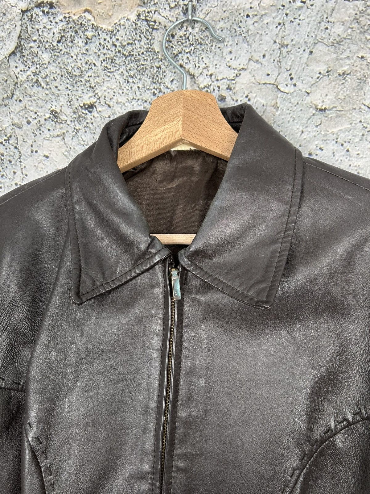 Genuine Leather Vintage Avant Garde Genuine Leather Jacket 90s Grunge Punk Size XL / US 12-14 / IT 48-50 - 3 Thumbnail