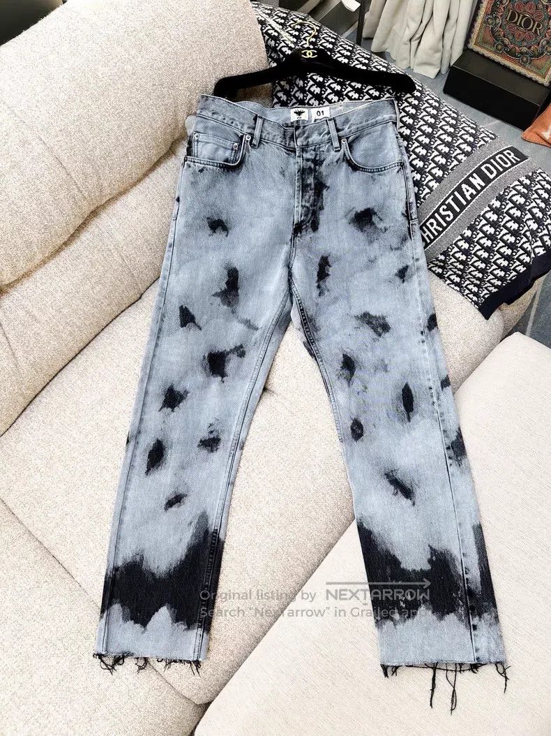 Dior Dior Blue and black tie-dyed denim trousers Size 25" / US 0 / IT 36 - 2 Thumbnail