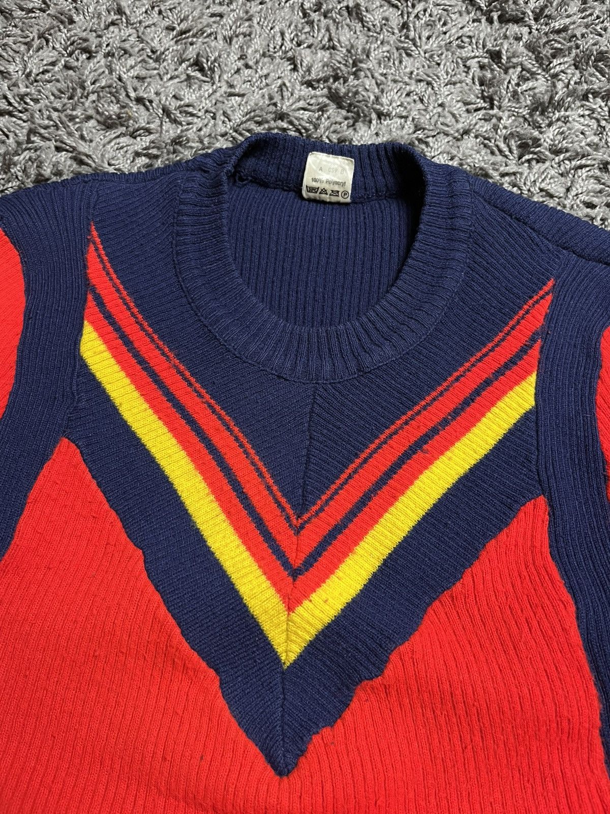 Vintage 70s Vintage West Germany Knit Training Sweater - Pattern Size US M / EU 48-50 / 2 - 3 Thumbnail