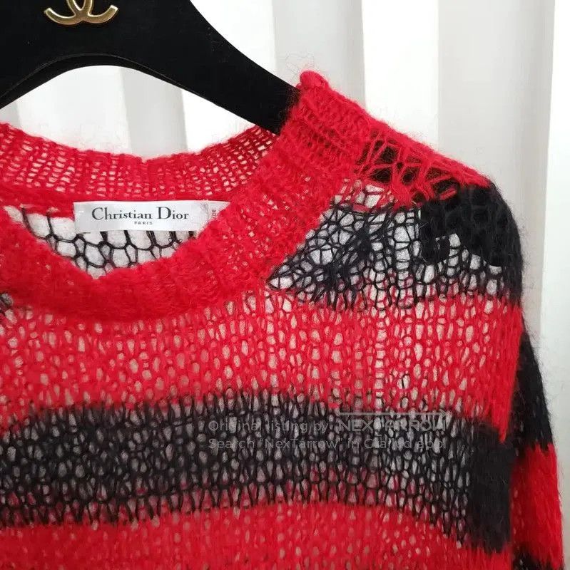 Dior Dior Black Striped Wool Long Sleeve Sweater . Size XXS / US 00 / IT 34 - 3 Thumbnail