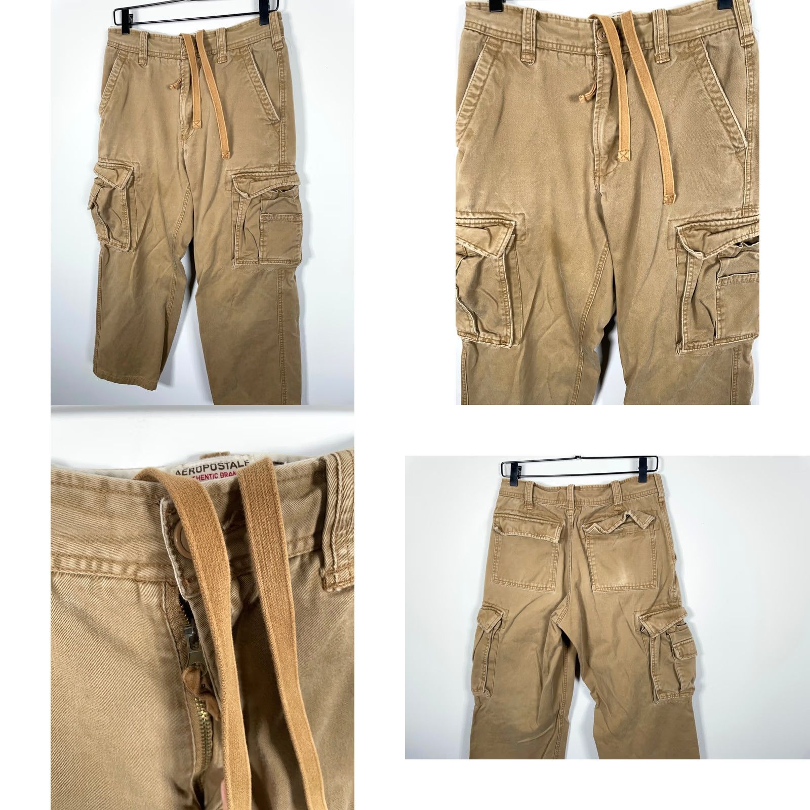 Vintage VINTAGE Aéropostale Cargo Pants Men's 28 x 28 Beige Baggy Fit Military Pants Size US 28 / EU 44 - 9 Thumbnail