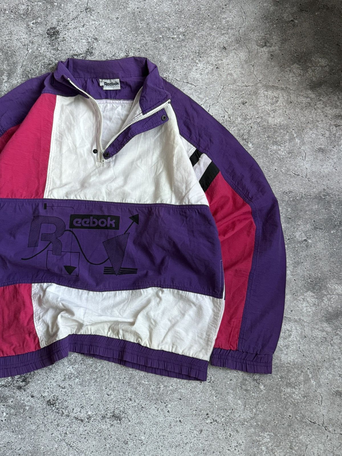 Reebok Vintage Reebok Y2K 1/3 nylon hoodie light jacket Size US M / EU 48-50 / 2 - 4 Thumbnail