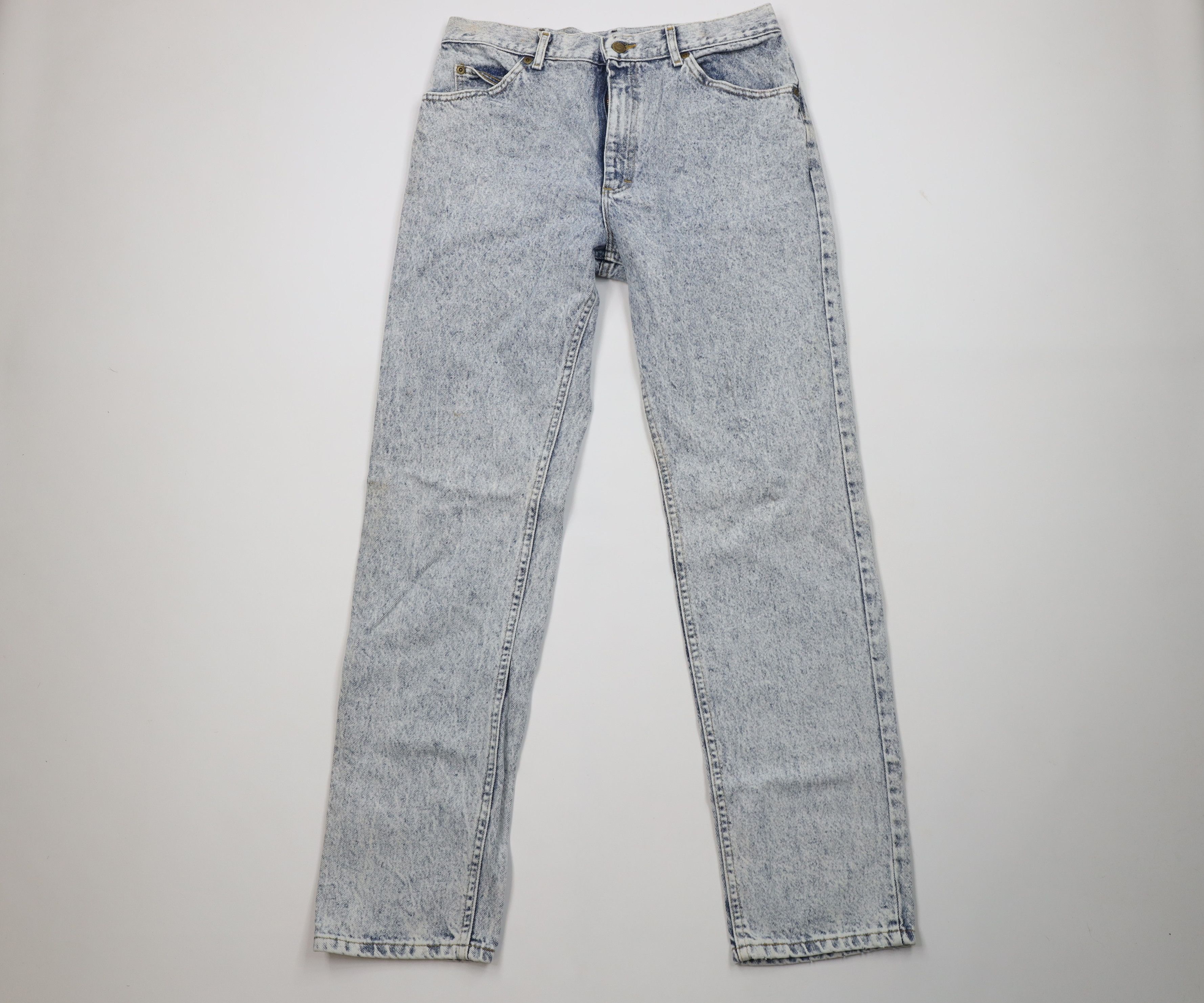 Lee Vintage 80s 90s Lee Acid Wash Straight Leg Jeans Blue USA Size US 33 - 1 Thumbnail