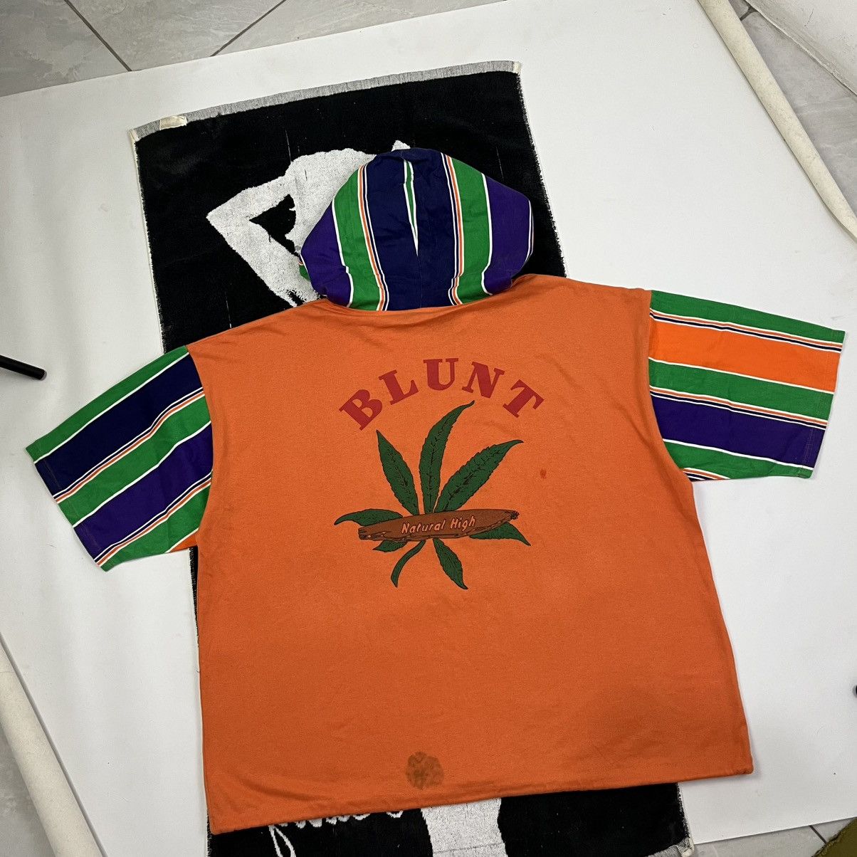 Bob Marley × If Six Was Nine × Vintage 1980s Blunt marijuana Short sleeve hoodie bob marley Size US L / EU 52-54 / 3 - 7 Thumbnail