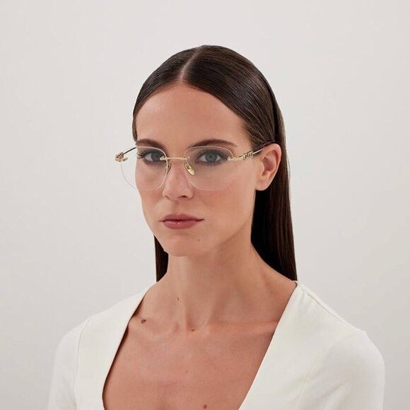 Gucci Gucci GG1806O 004 Eyeglasses Silver 54mm Square Frame Size ONE SIZE - 3 Thumbnail