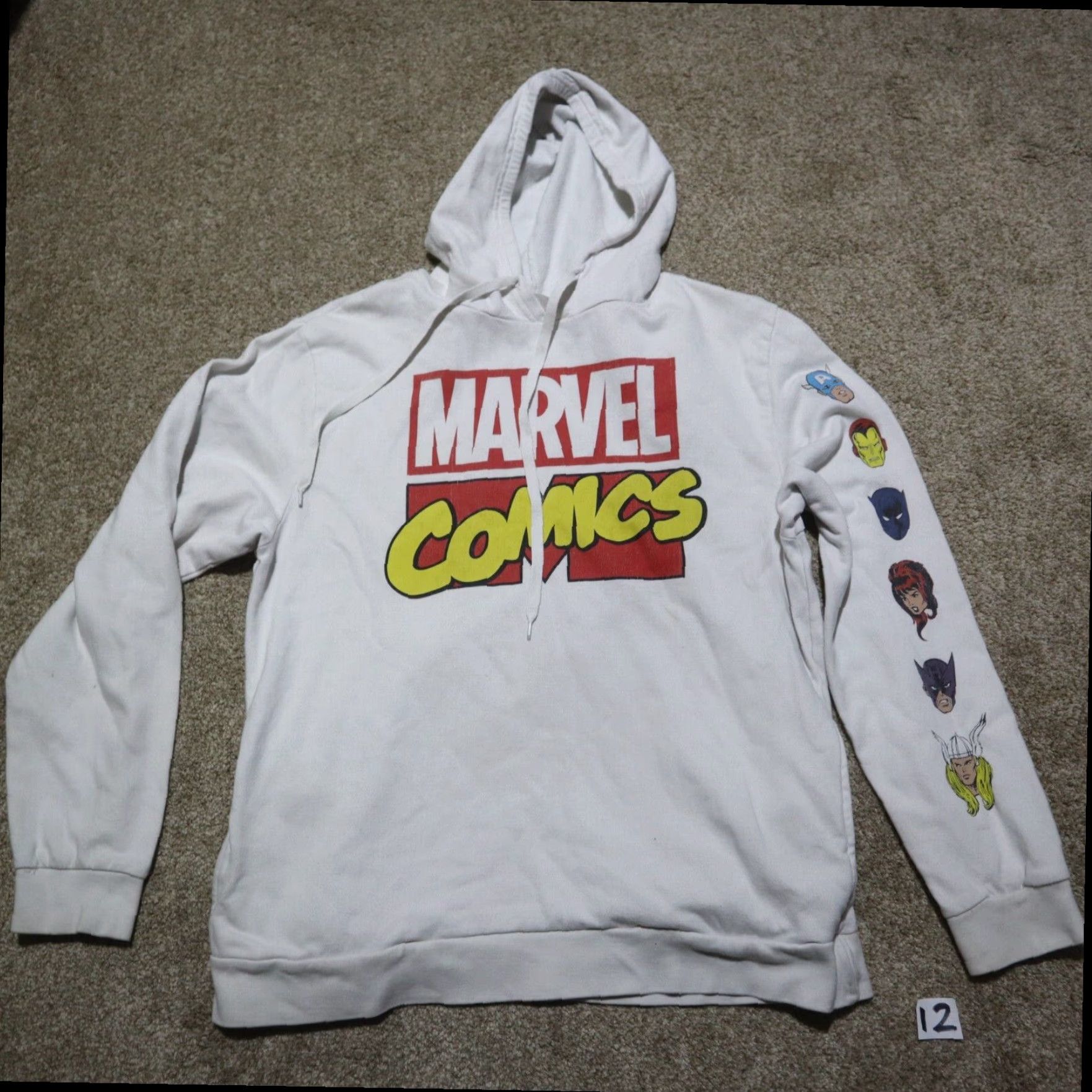 Vintage Marvel Comics Graphic Hoodie Sweater Adult Men's Medium White Size US M / EU 48-50 / 2 - 2 Thumbnail