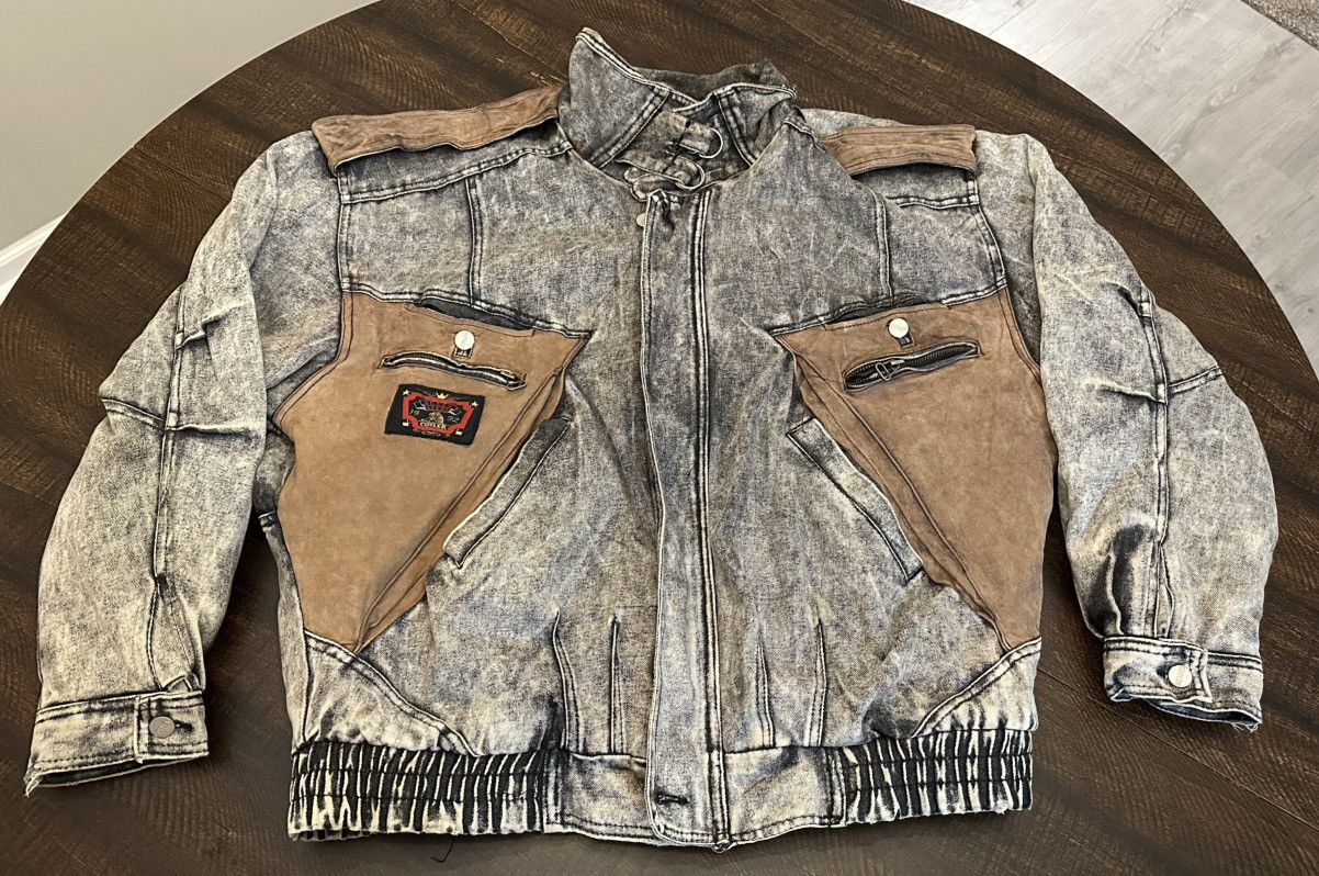 Other VTG Cotler Blue Alley Denim & Leather Patchwork Jacket-Spots Size US L / EU 52-54 / 3 - 1 Thumbnail
